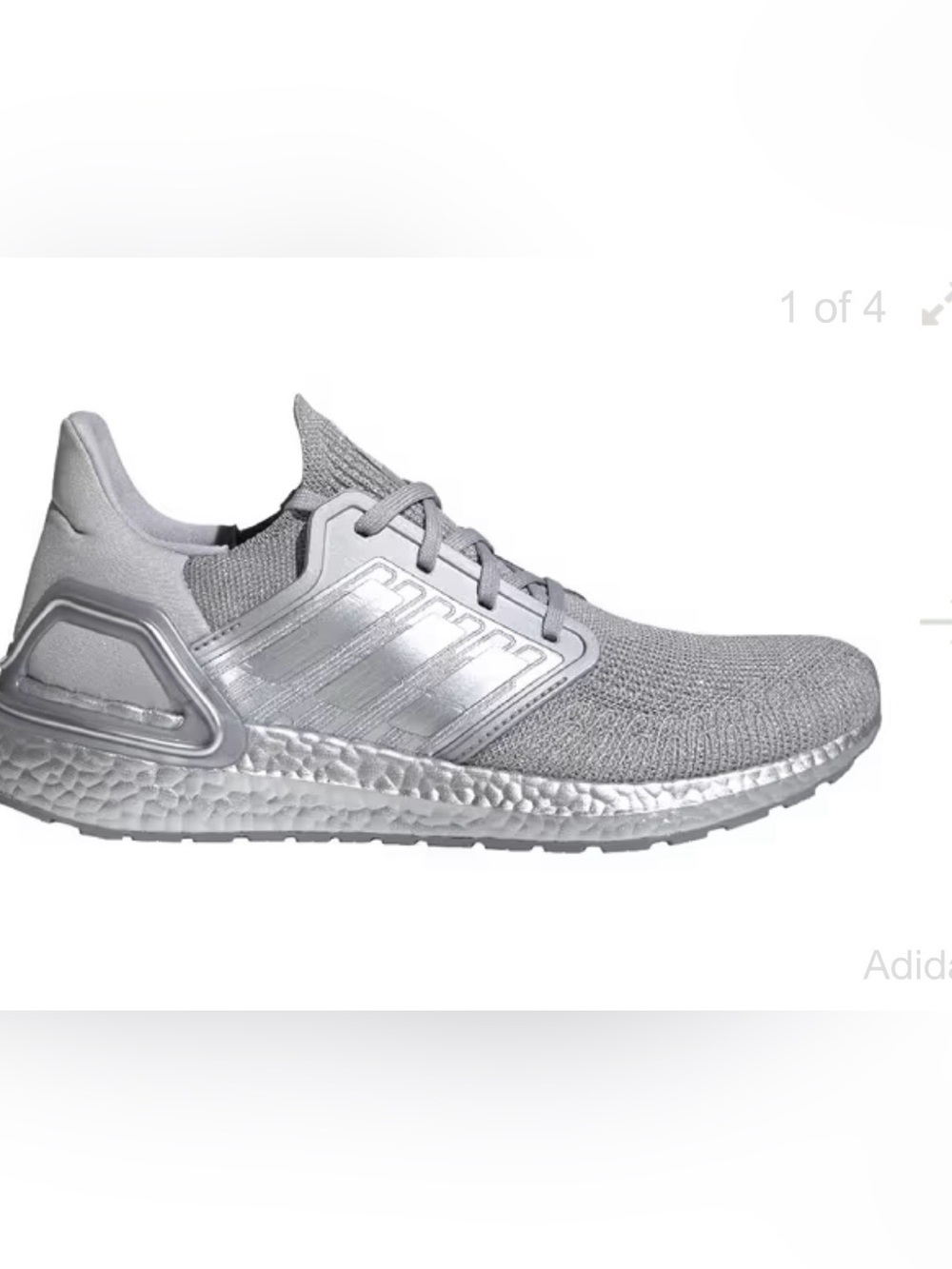 NWOT ADIDAS ULTRABOOST 20 silver meta Men's Lightweight men size 12.5